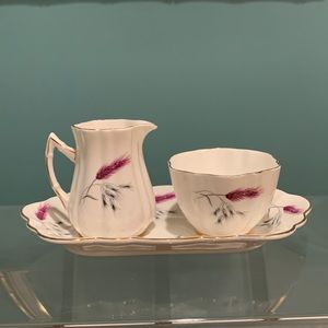 RARE - Old Royal -  England Set of Old Royal Bone China Creamer & Sugar w/Tray